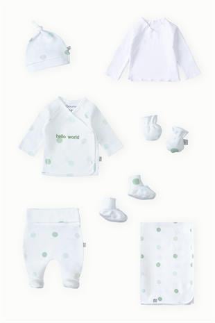 BouminiBoumini 7'li Bebek Hastane Çıkış Seti Hello World YeşilHastane Çıkış Setleri