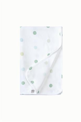 BouminiBoumini 80x100 cm Pamuklu Çift Katlı Bebek Battaniyesi Yeşil PuantiyelerBattaniye