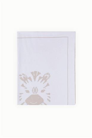 BouminiBoumini Bebek Triko Battaniyesi Çift Taraflı Krem Zebra  80x80 cmBattaniye