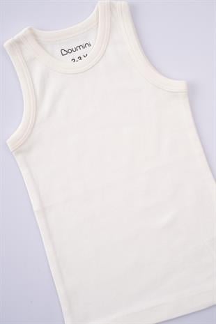 Boumini Bebek Çocuk Askılı Tişört Beyaz