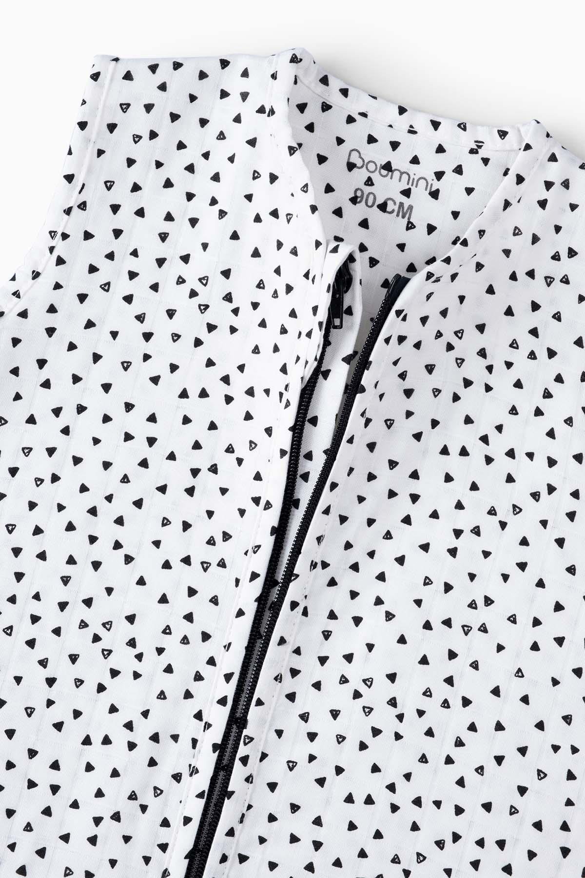 Boumini Müslin Bebek Uyku Tulumu 90 cm Siyah Üçgenler