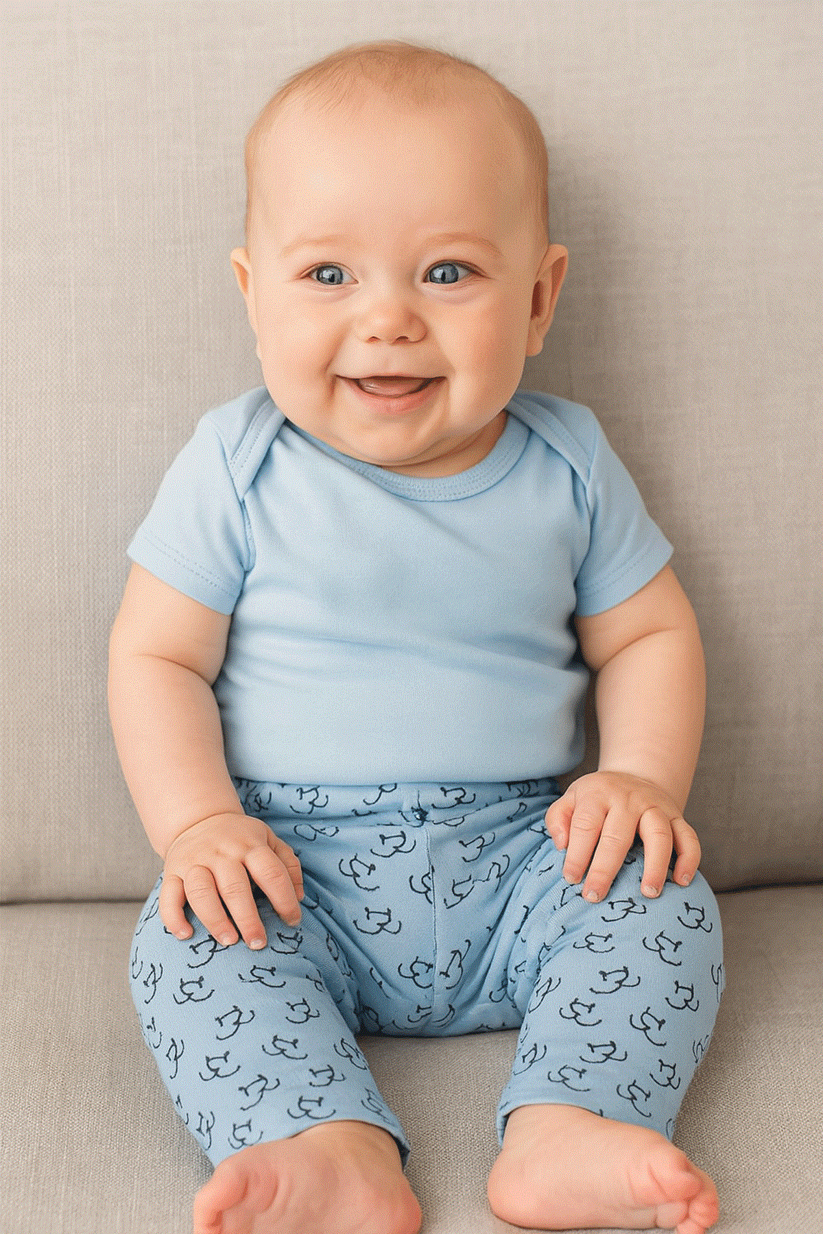 Erkek Bebek Patiksiz Alt Mavi