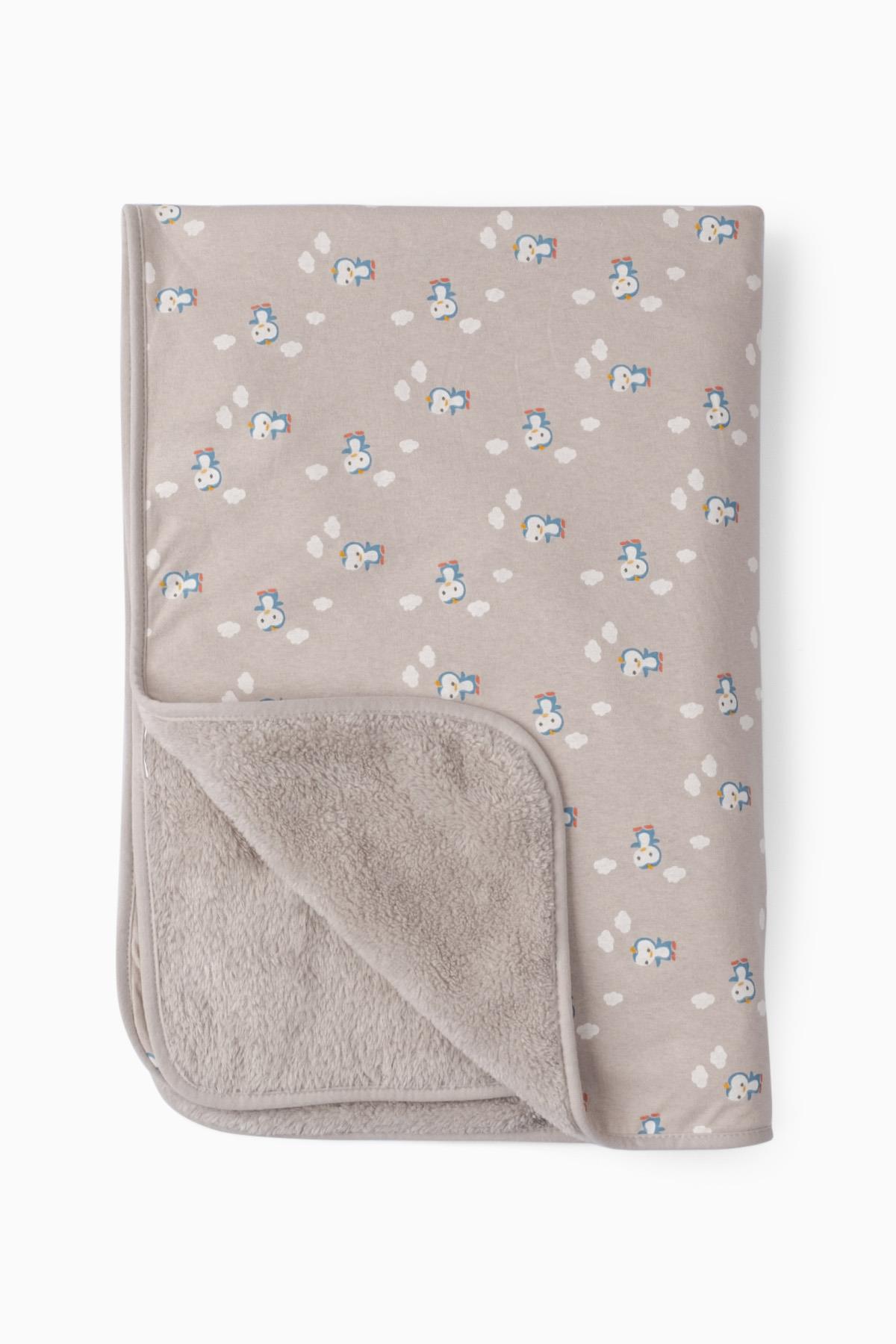 İçi Welsoft Peluş Bebek Battaniyesi Neşeli Penguen 75x100 cm 