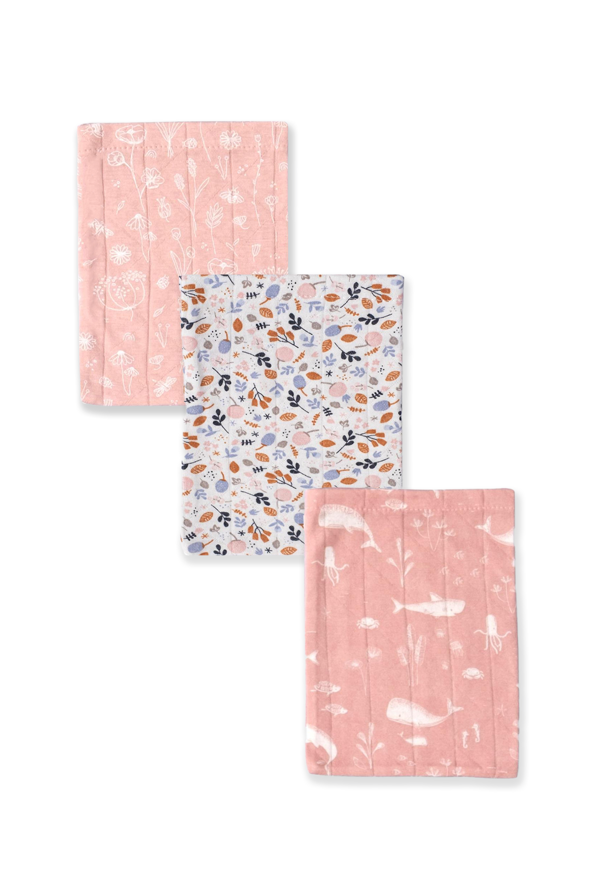 Bebek 3'lü Çiçek Desenli Kese Pembe