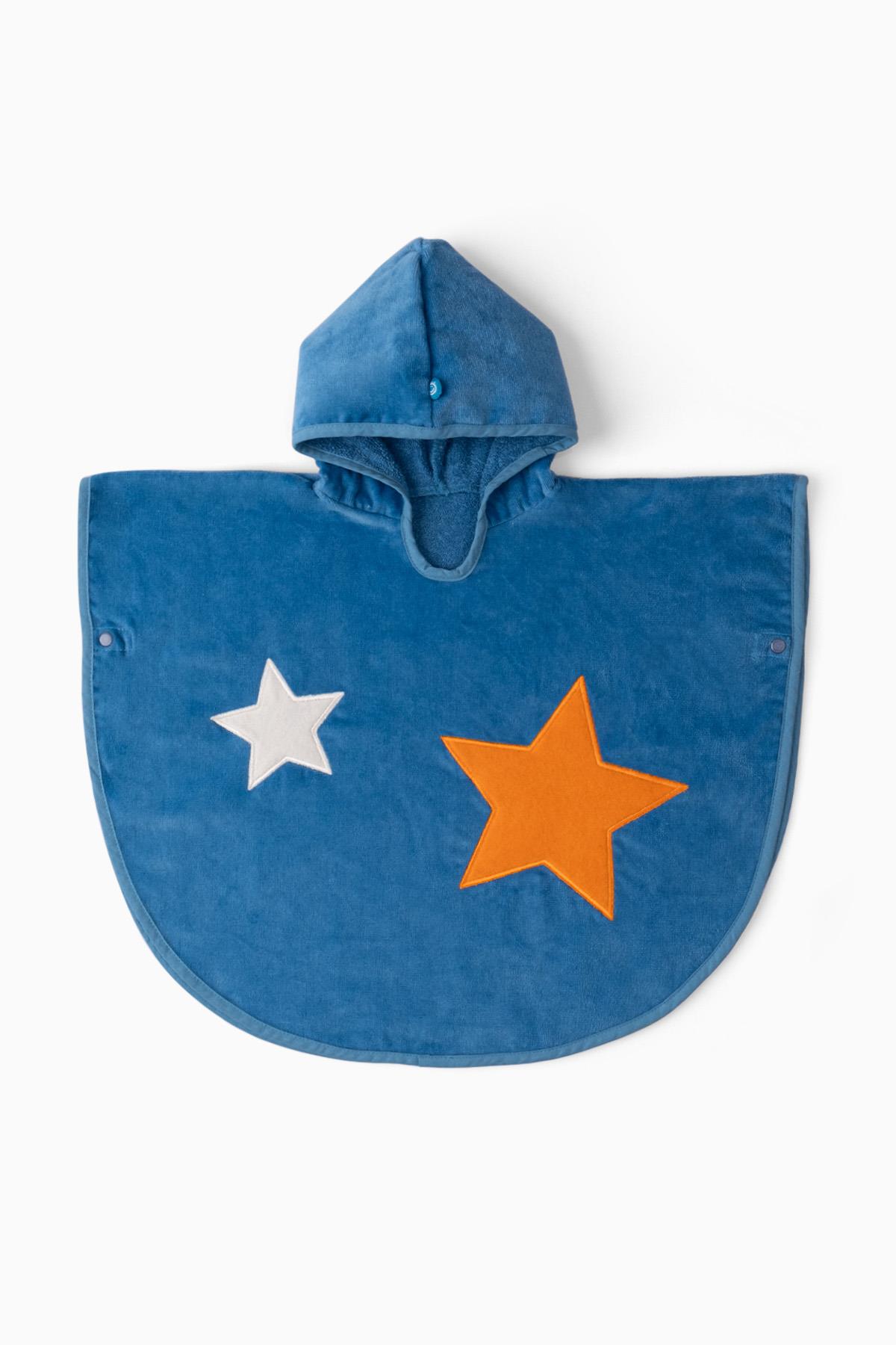 Bebek Bambu Havlu Panço Yıldızlar Nakışlı Mavi 