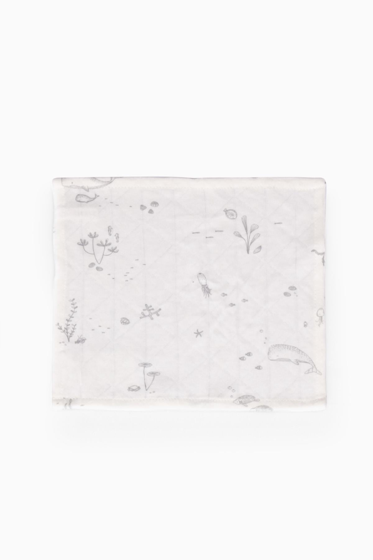 Bebek Ağız Bezi Deniz Dünyası Beyaz 25x22 cm