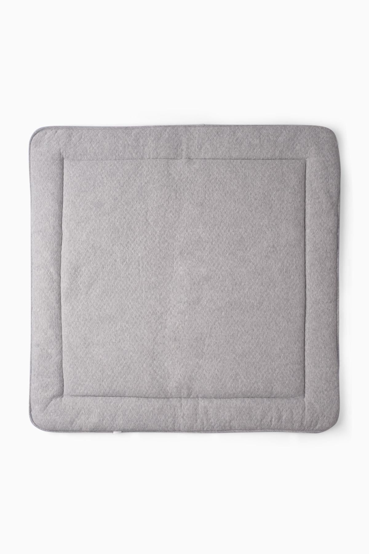 Kapitone Emekleme Minderi Oyun Matı 100x100x5 cm Mavi Gri