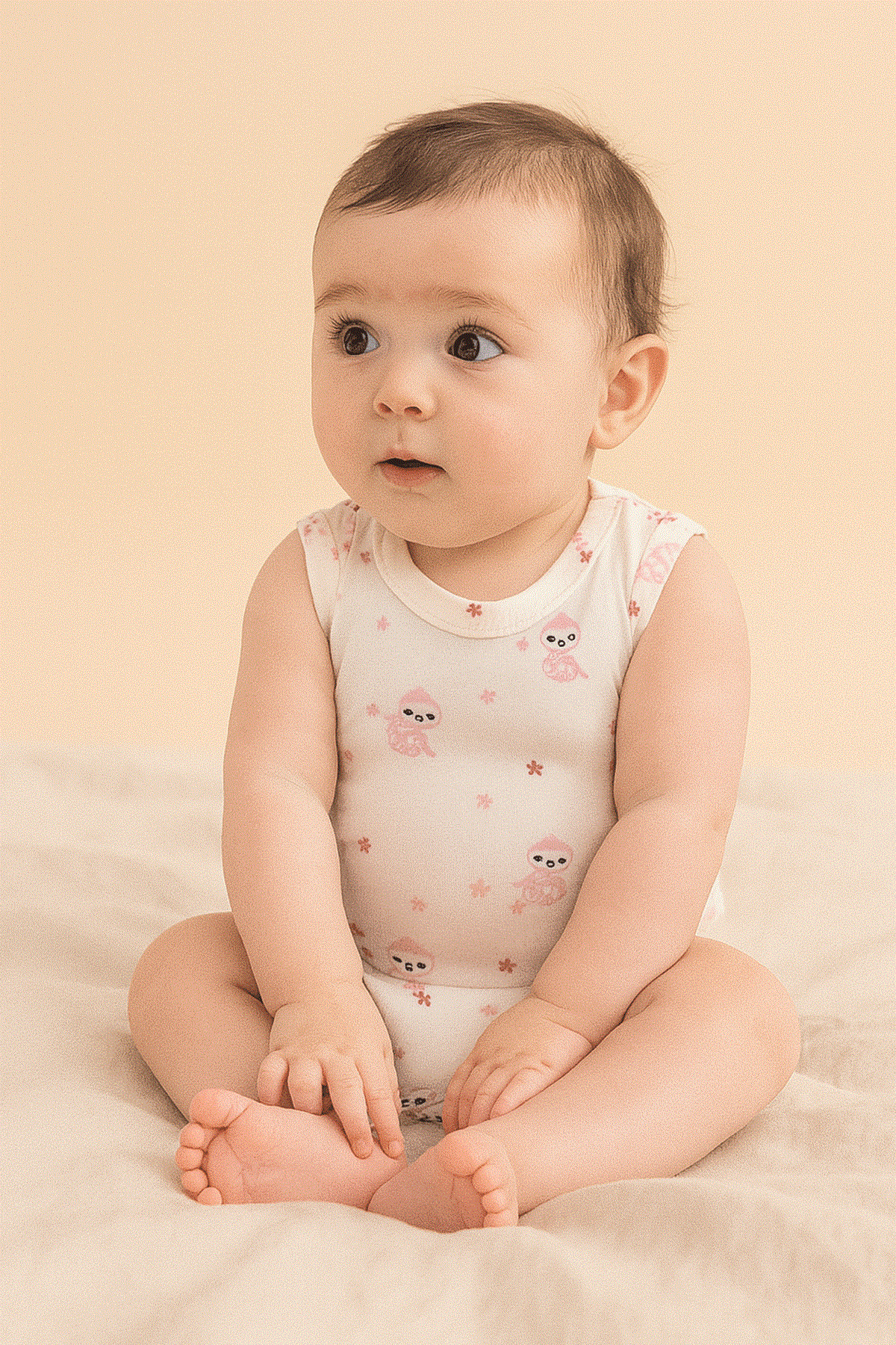 Boumini Pamuklu Bebek ÇıtÇıtlı Atlet Body Pembe Miskin Zarf Yaka 0-36 ay