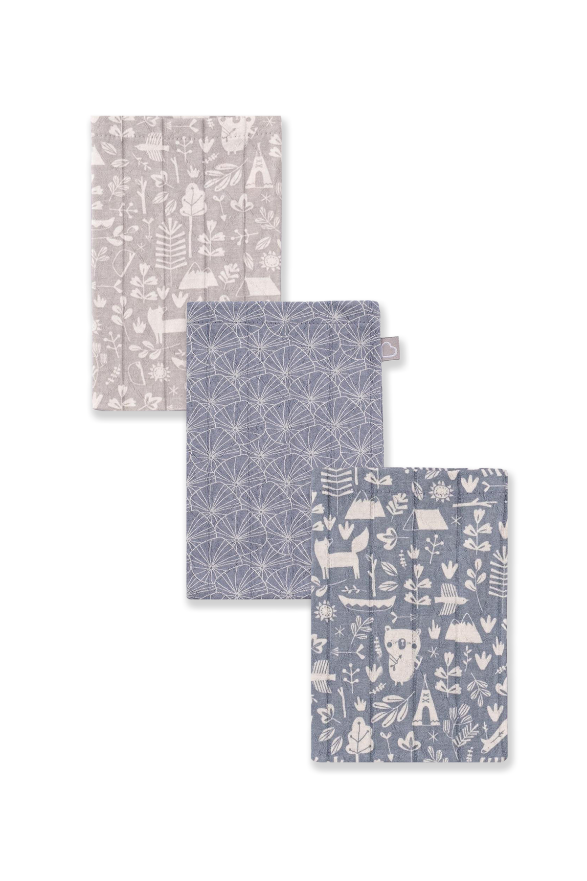 Bebek 3'lü Doğa Desenli Kese Mavi - Gri