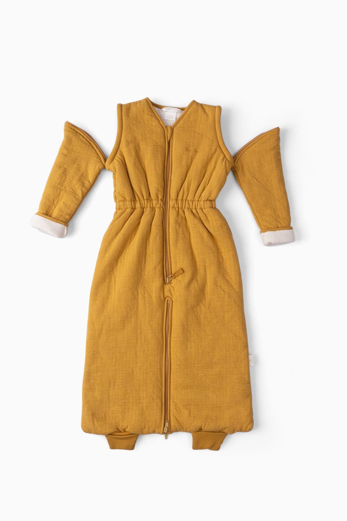 Elyaf Dolgulu Pamuklu Çocuk Uyku Tulumu 2-3 Yaş 3 tog Hardal