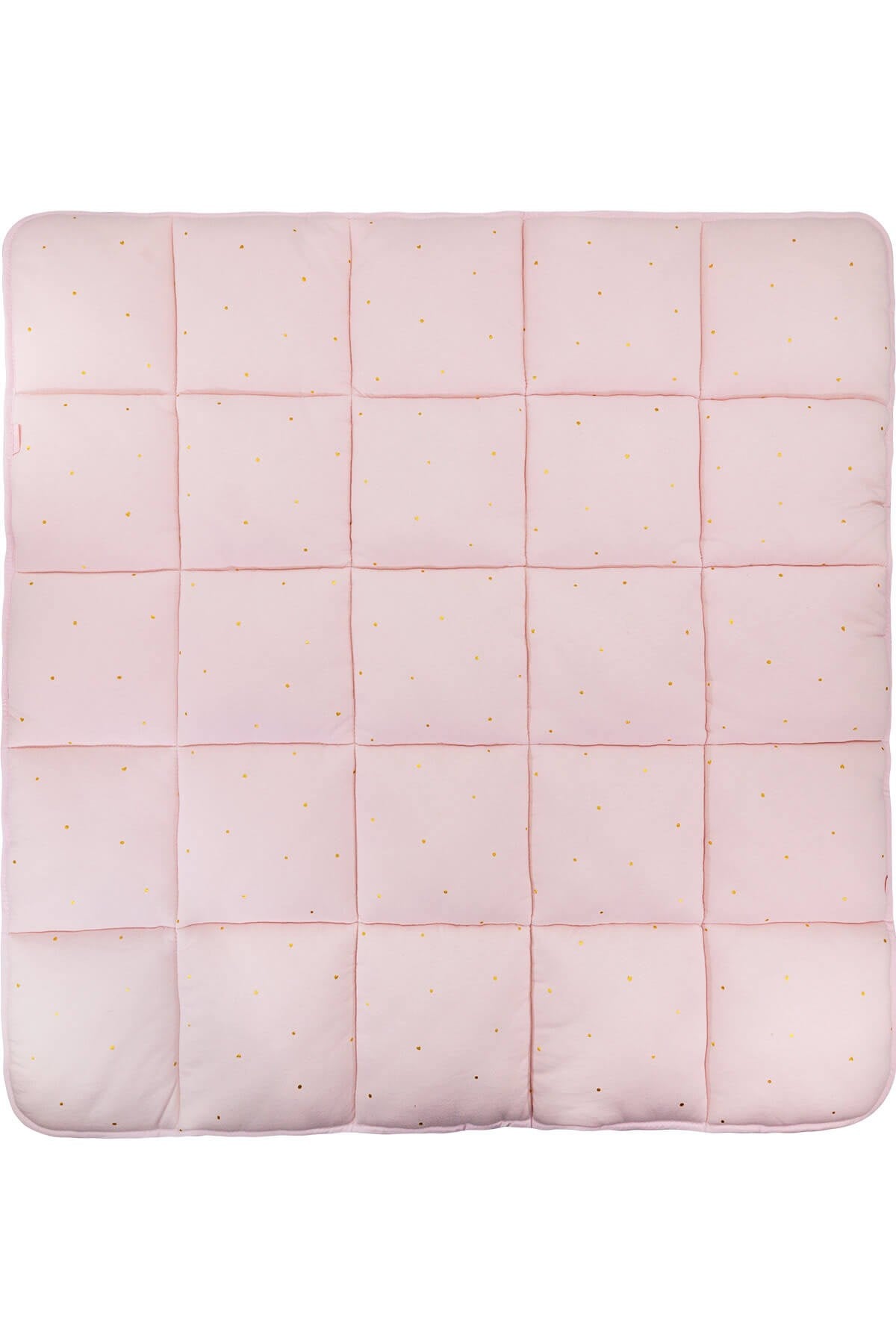 Bebek Emekleme Minderi Bebek Emekleme Minderi Oyun Matı 100x100 cm Pembe Yaldızlı Puantiyeli Uygun Bebe