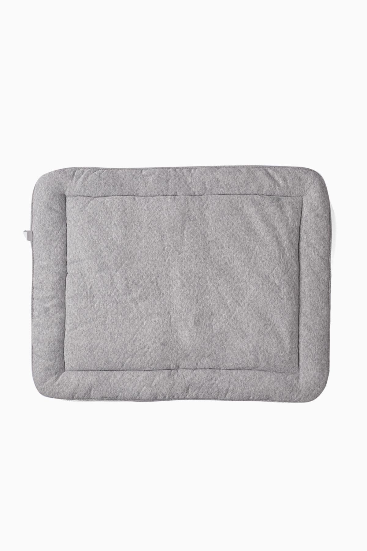 Kapitone Emekleme Minderi Oyun Matı 75x95x5 cm Mavi Gri