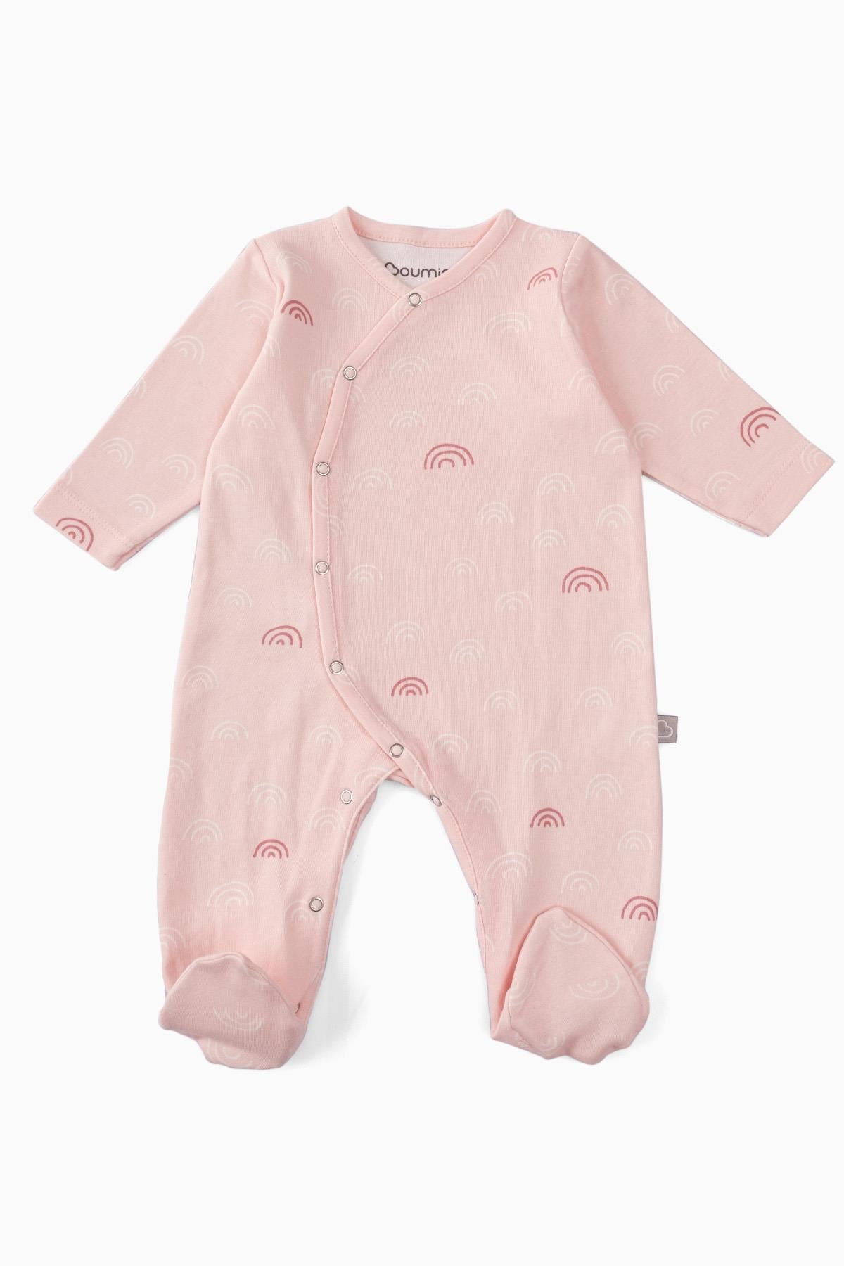 Boumini Bebek Patikli Bebek Tulumu Pembe GökkuşağıTulum Boumini Bebek Patikli Bebek Tulumu Pembe Gökkuşağı Boumini