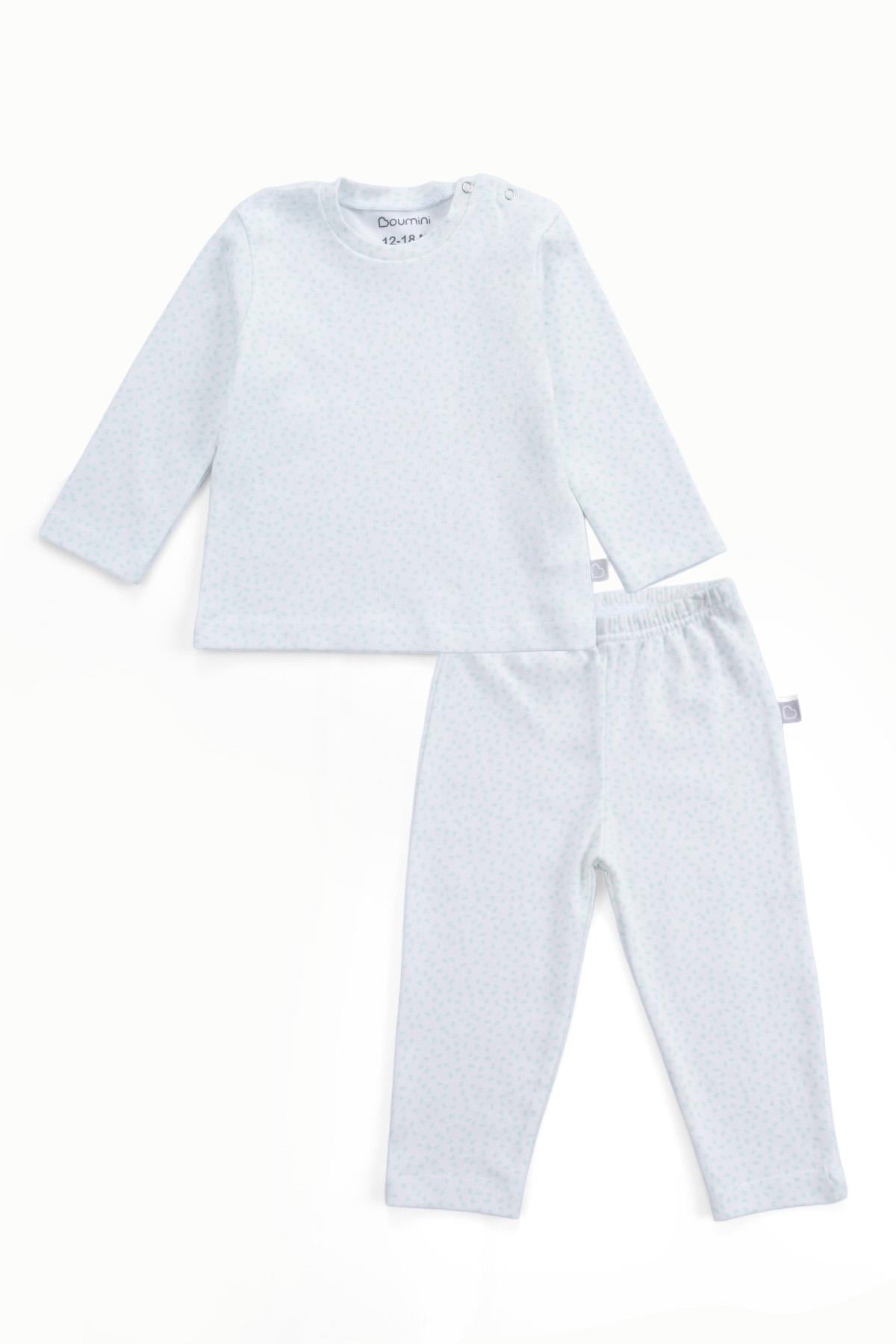 BouminiBoumini Bebek ve Çocuk Pijama Takımı Yapraklar MintErkek Bebek Pijama Takımı