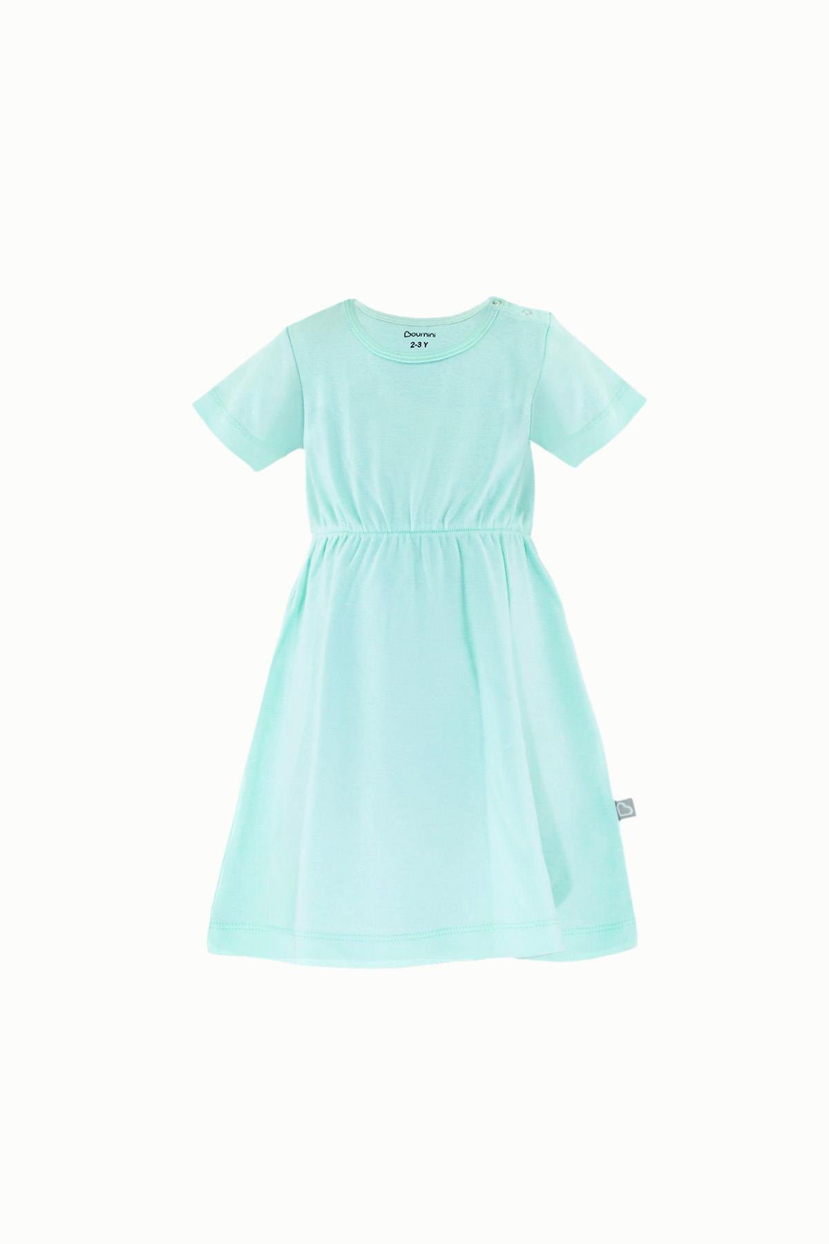BouminiBoumini Belden Büzgülü Kız Çocuk Örgü Elbise MintKız Çocuk Elbise