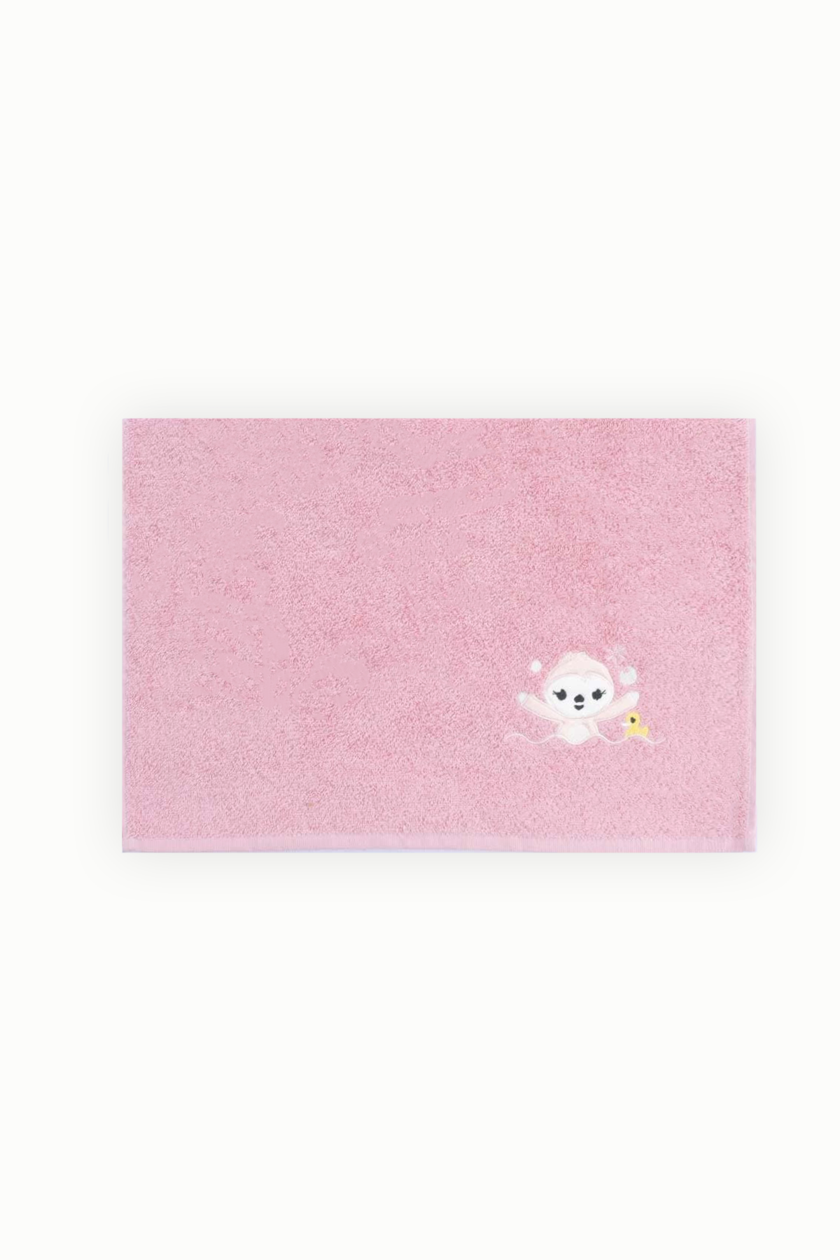 BouminiBoumini Miskin Nakışlı Pamuk Bebek Havlusu (50x100 cm) PembeHavlu & Bornoz