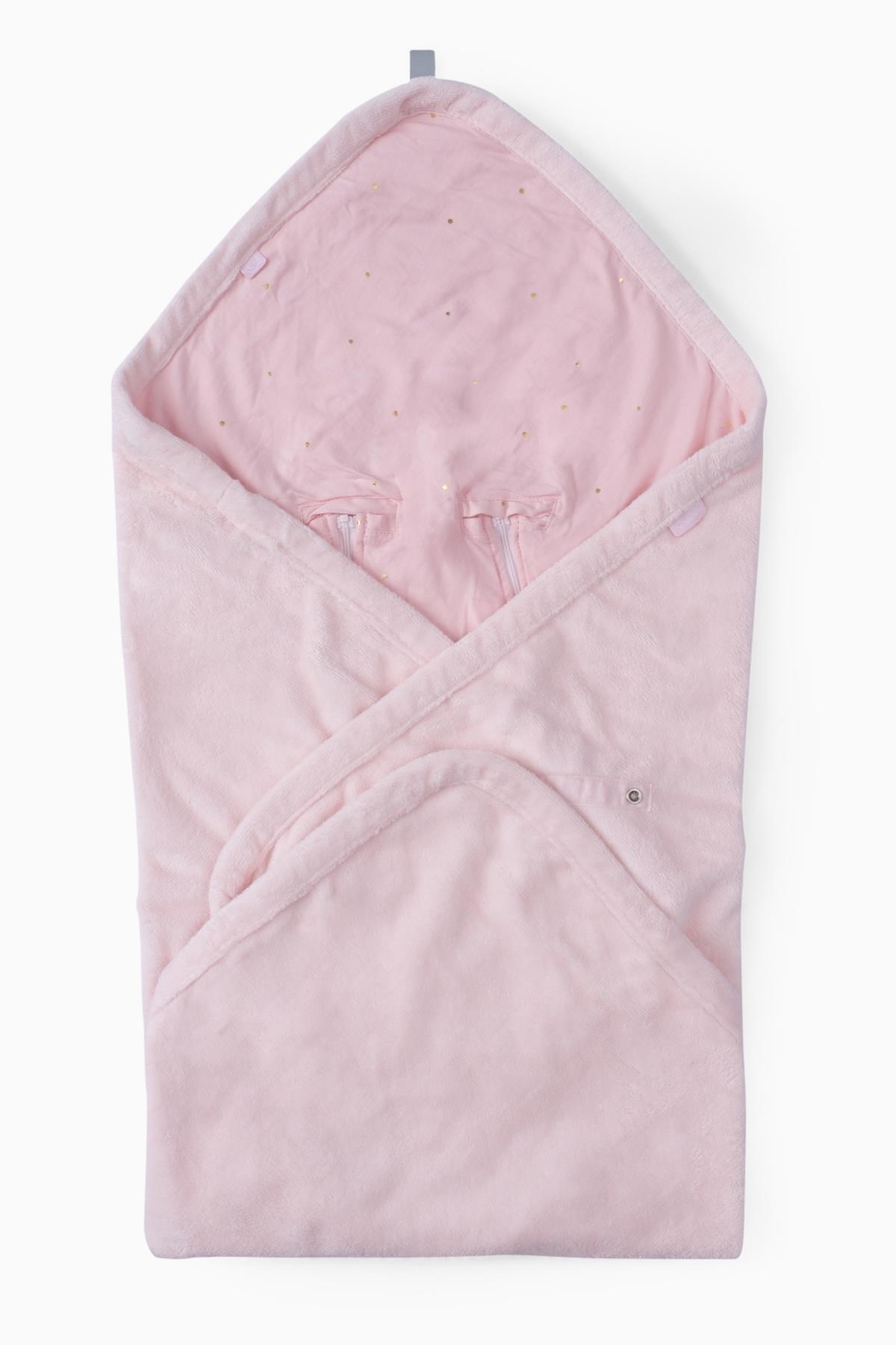 Bebek Arabası Uyumlu Pamuklu Wellsoft Bebek Kundak Battaniyesi Toz Pembe