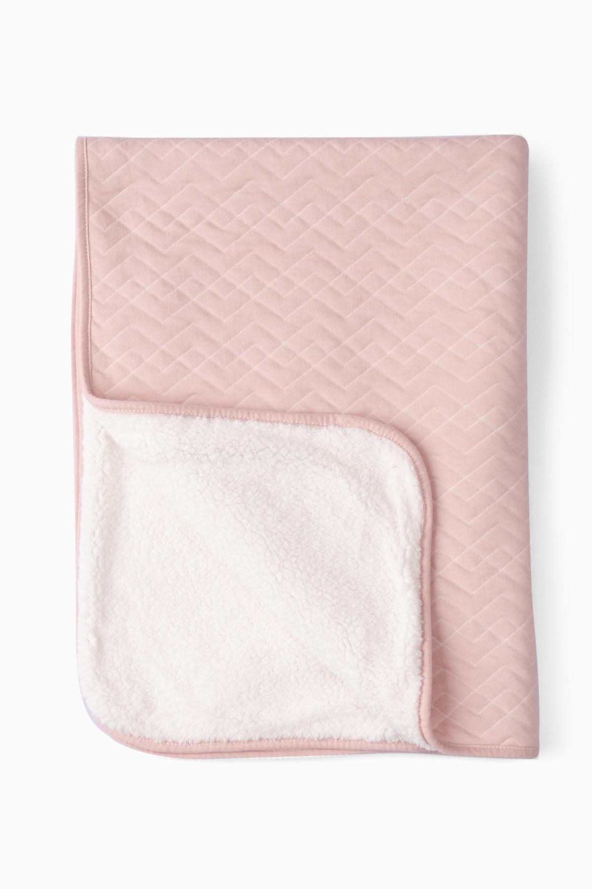 Kapitone İçi Welsoft Bebek Battaniyesi Pembe 75x100 cm 