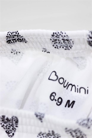 Alt Üst Takım Boumini Kız Bebek Çocuk Tişört Şort Takım Kalpler Boumini