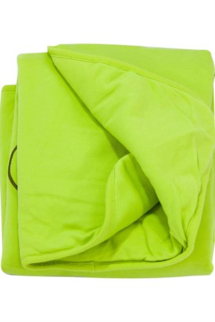 Battaniye Bebek Battaniyesi Elyaflı Pamuklu Emoji Yeşil Uygun Bebe