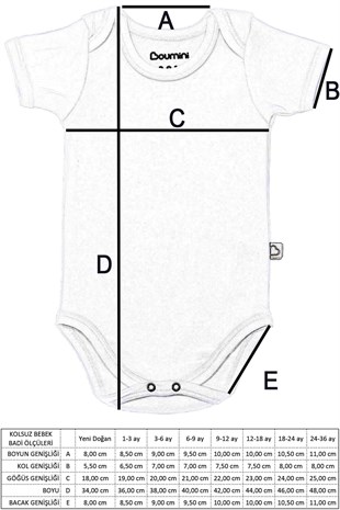 Body&Zıbın Boumini Bebek Çıtçıtlı Body Kısa Kollu Beyaz Zarf Yaka 0-36 ay Boumini