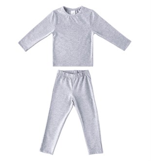 Pijama Takımı Bulut Desenli Uzun Kollu Mevsimlik Çocuk Pijama Takımı - Gri Uygun Bebe