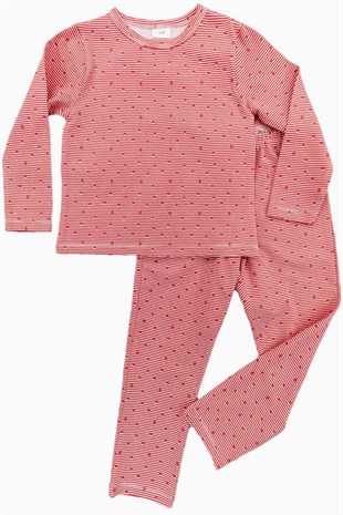 Pijama Takımları Çizgili Uzun Kollu Mevsimlik Çocuk Pijama Takımı Kids On Top