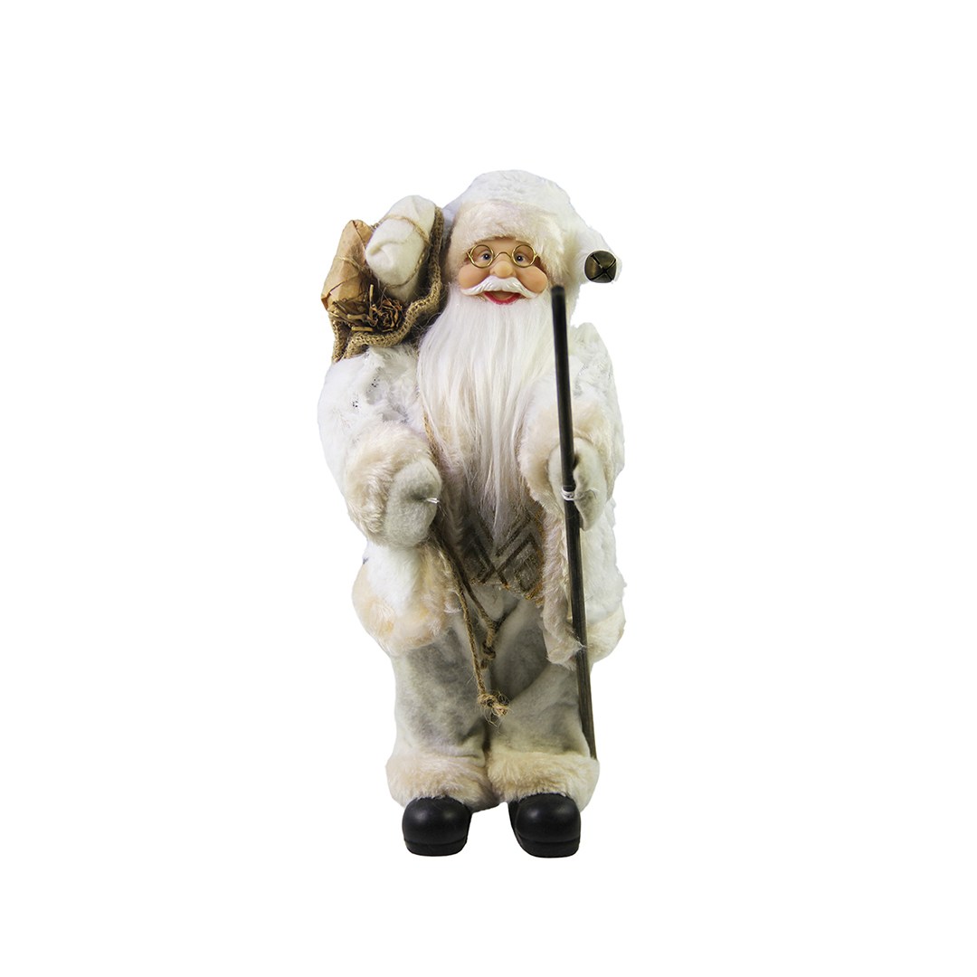 Baklava Desen Noel Baba Beyaz Altın 30 cm