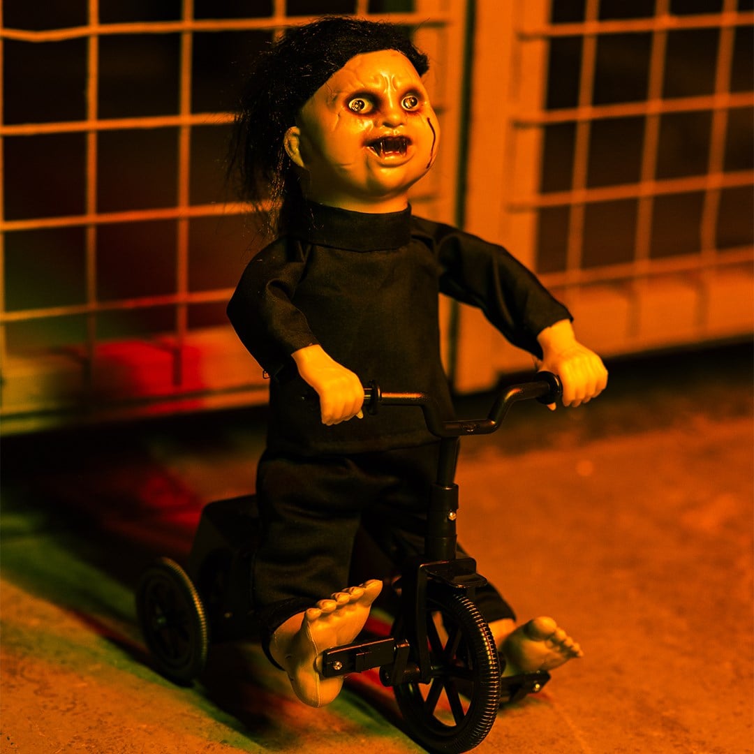 Cadılar Bayramı Bisikletli Hareketli Chucky 35 cm