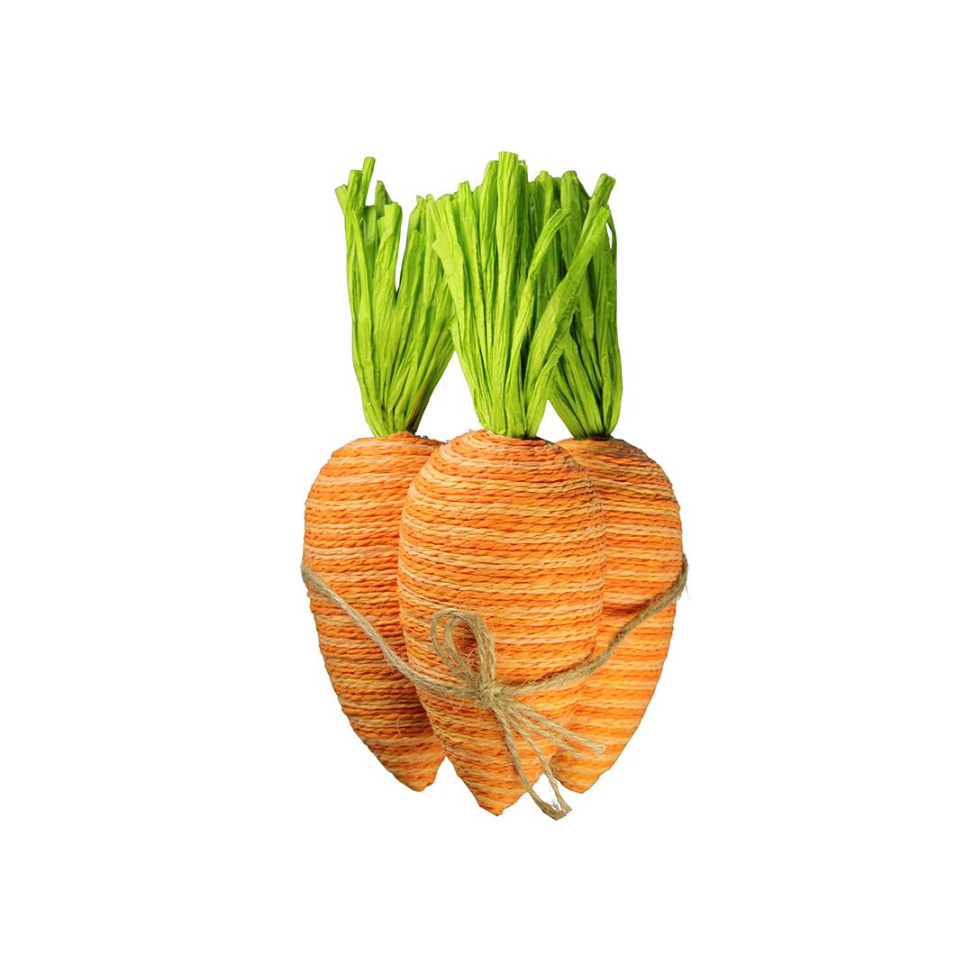 Dekoratif 3lü Hasır Havuç Turuncu 20 cm