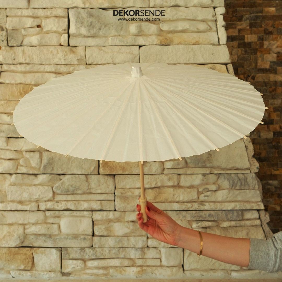 Kağıt Organizasyon Şemsiye Beyaz 42 cm