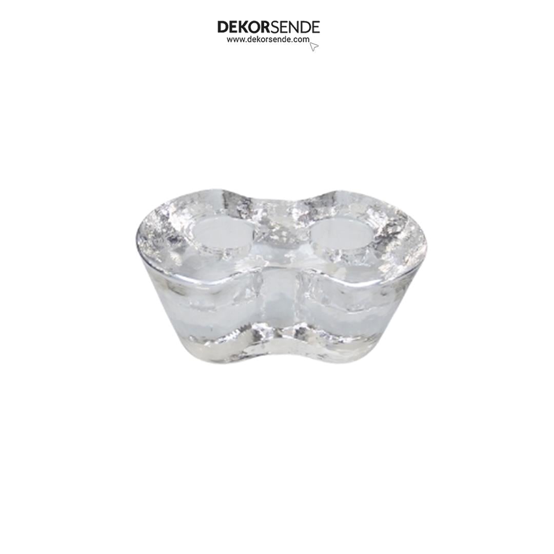Mumluk İkili Şeffaf Cam 10x4 cm