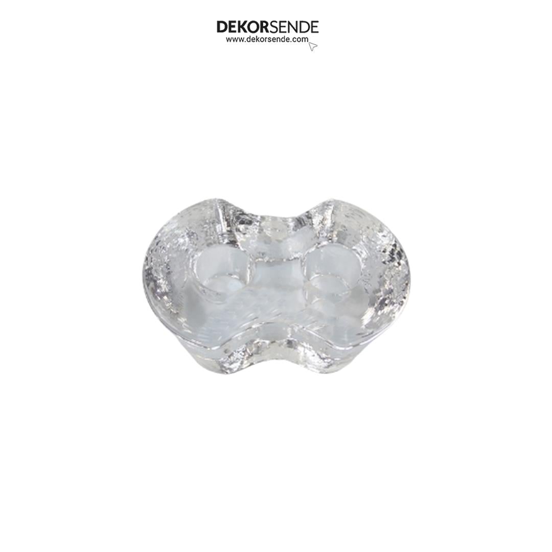 Mumluk İkili Şeffaf Cam 10x4 cm