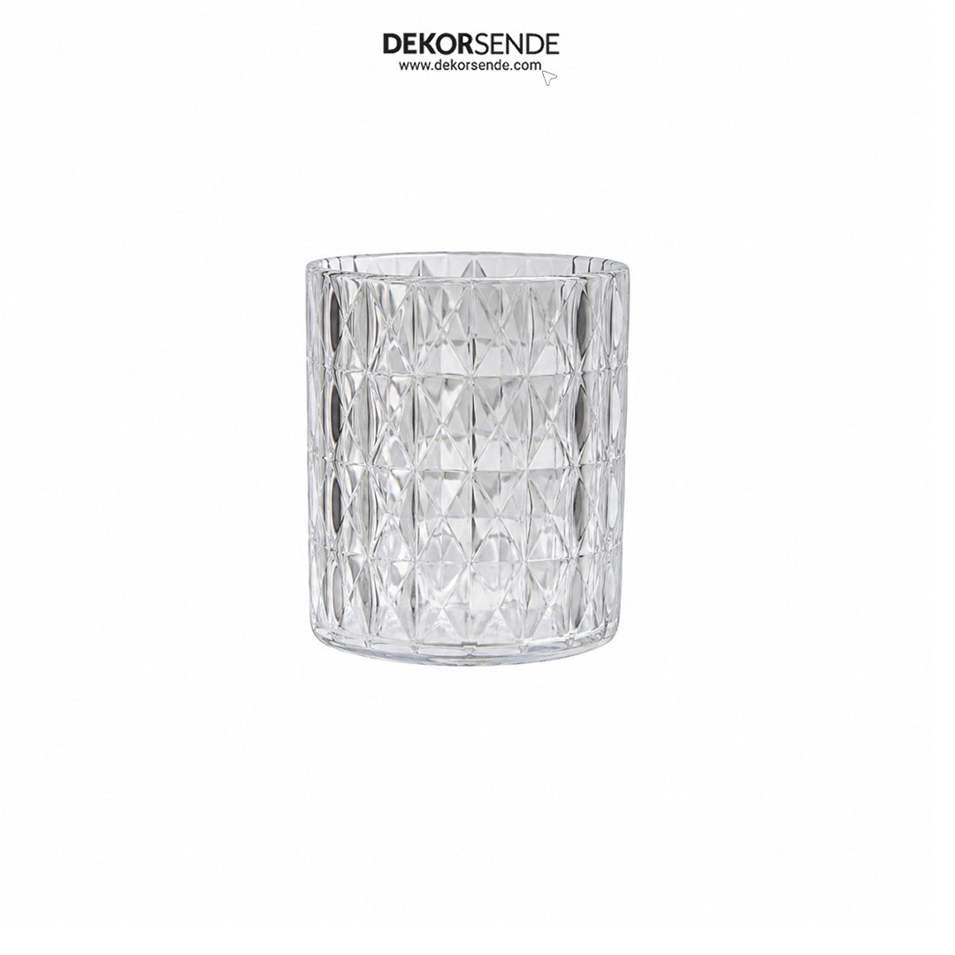 Pilli Mum Plastik Tealight Çizgili 7,5 cm