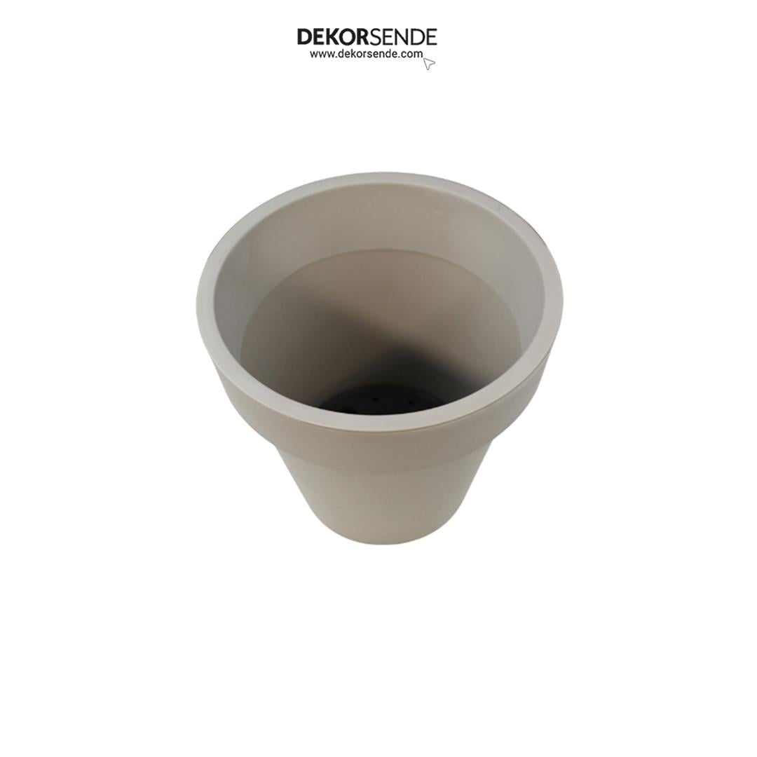 Plastik Saksı Sütlü Kahverengi 27 cm