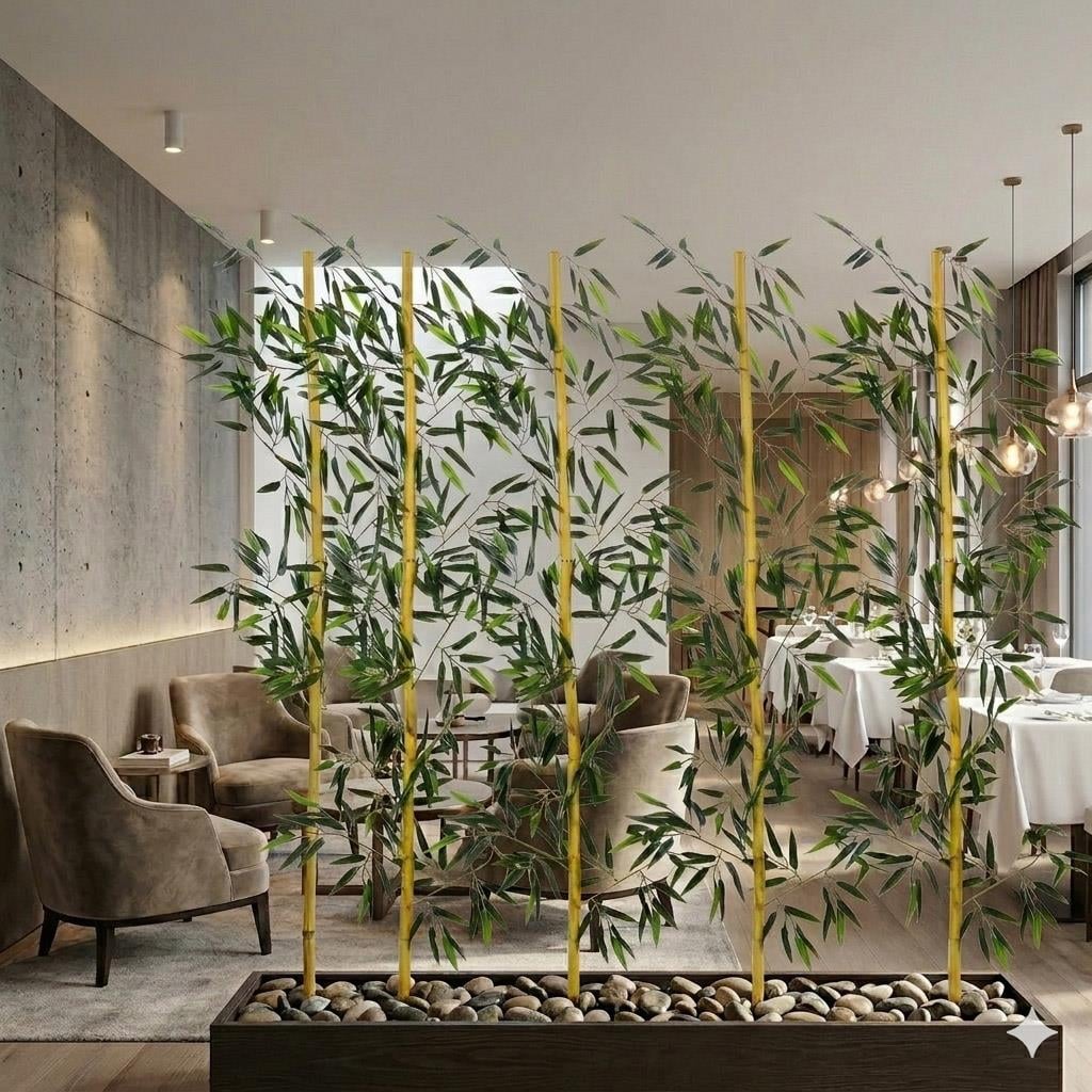 Saksısız Dekoratif 5’li Bambu Seperatör Seti 110 cm
