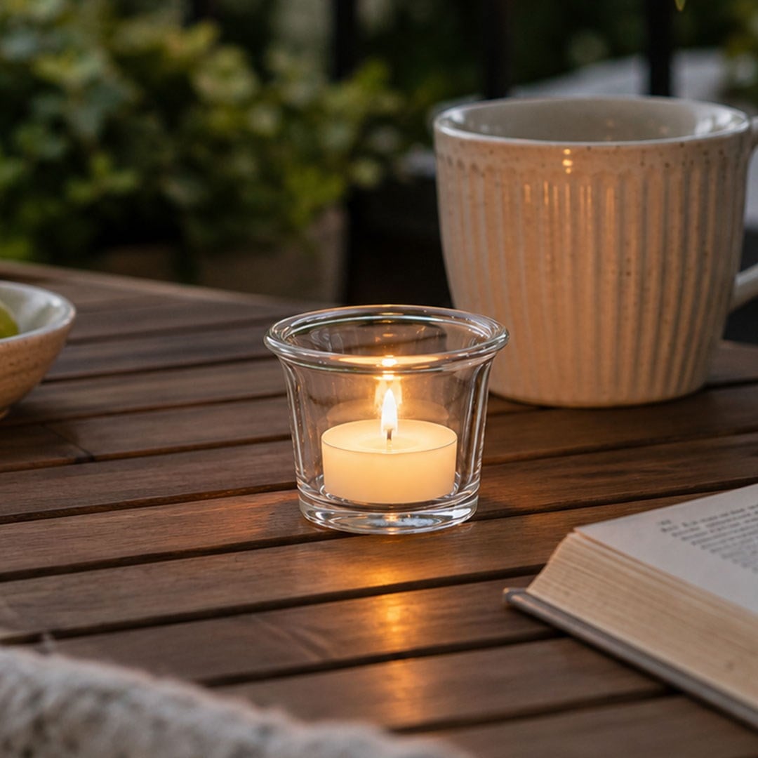 Silindir Cam Tealight Mumluk Şeffaf 5 cm