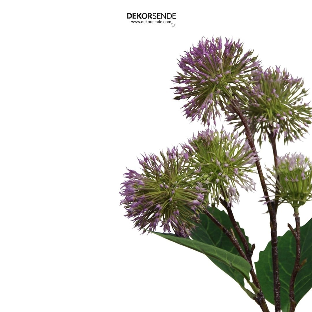 Yapay Allium Dal 5 Kafalı Mor 55 cm