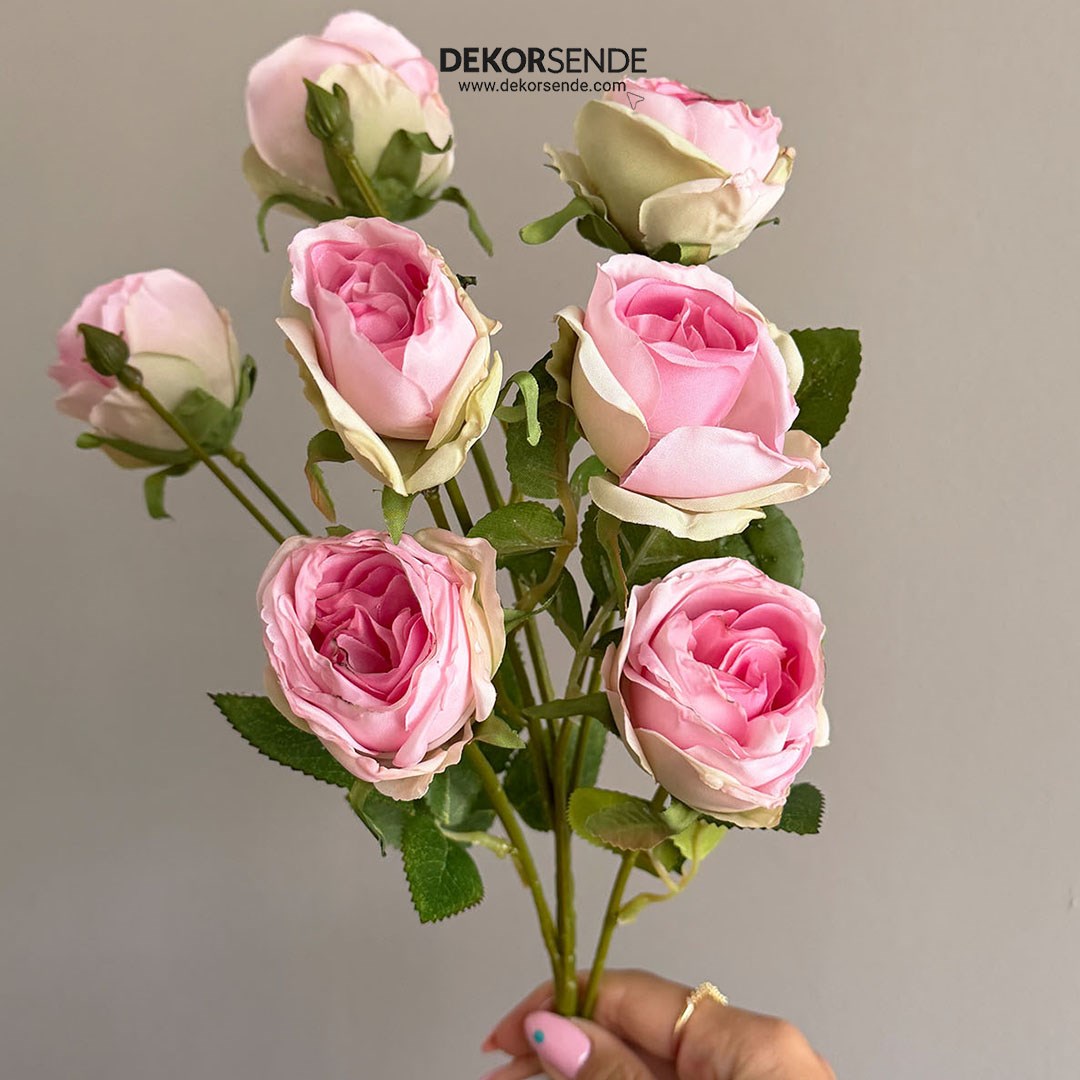 Yapay Çardak Gül Demet Pembe 50 cm