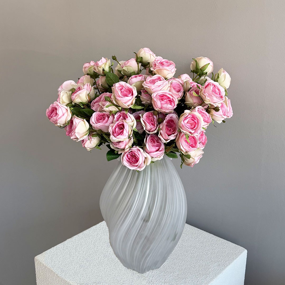 Yapay Çardak Gül Demet Pembe 50 cm