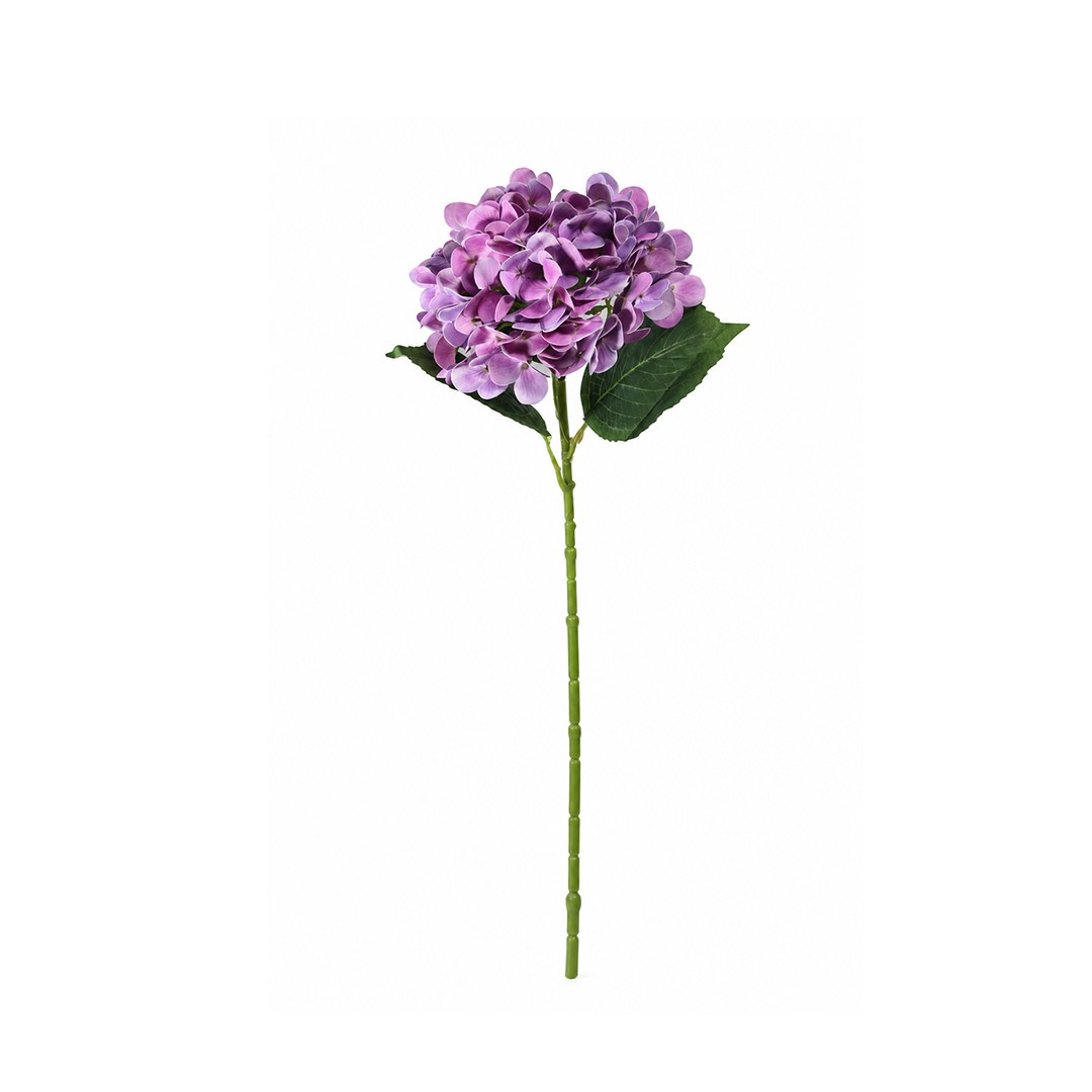 Yapay Çiçek Ortanca Lüks Tek Dal Lila 55 cm