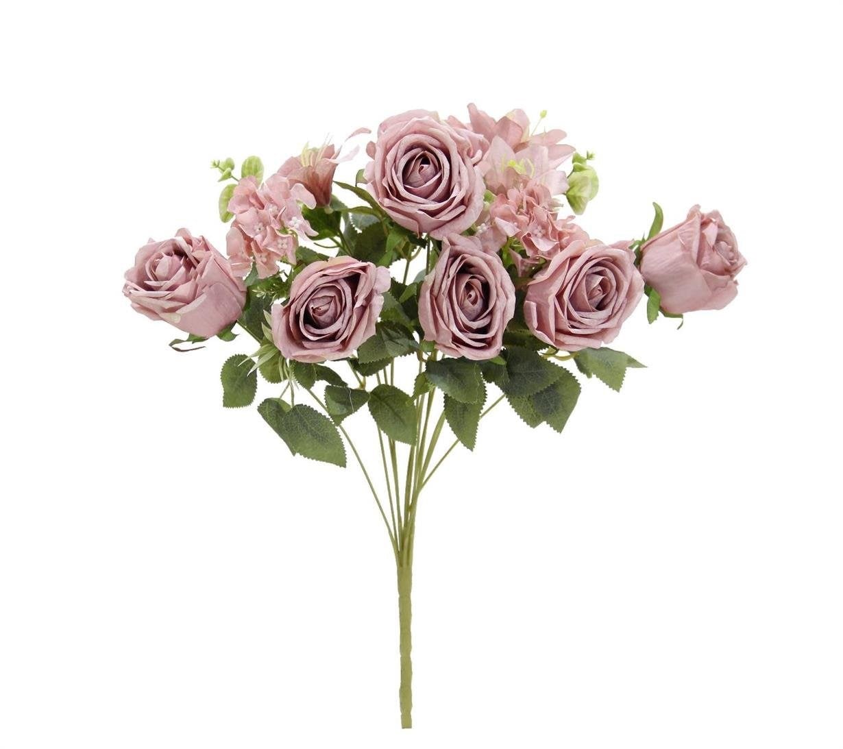 Yapay Gül Lilyum Ortanca Demet Lila 49 cm