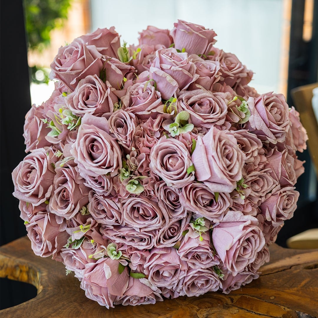 Yapay Gül Lilyum Ortanca Demet Lila 49 cm
