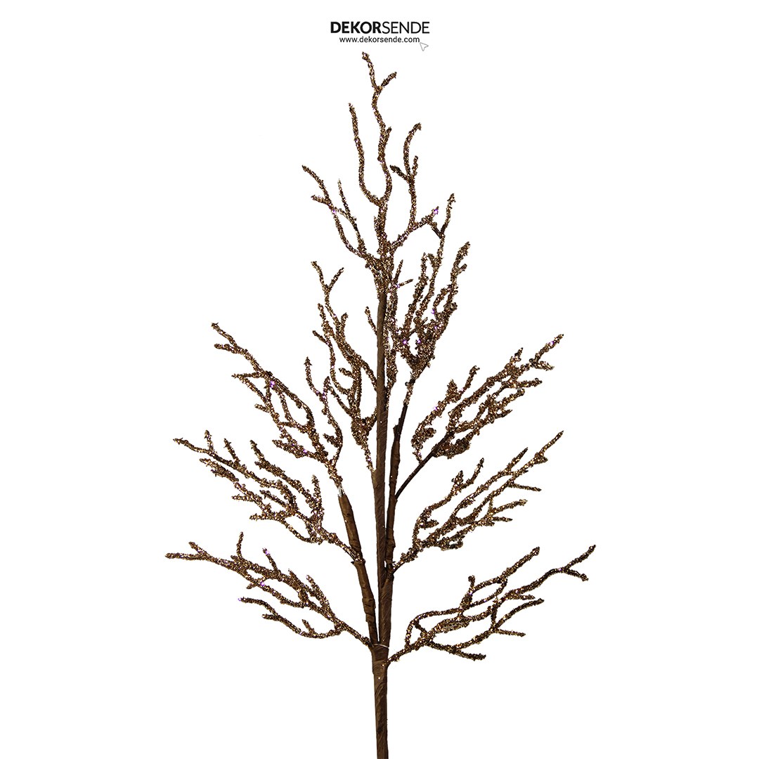 Yılbaşı Süsü Dal Mercan Simli Bronz 70 cm