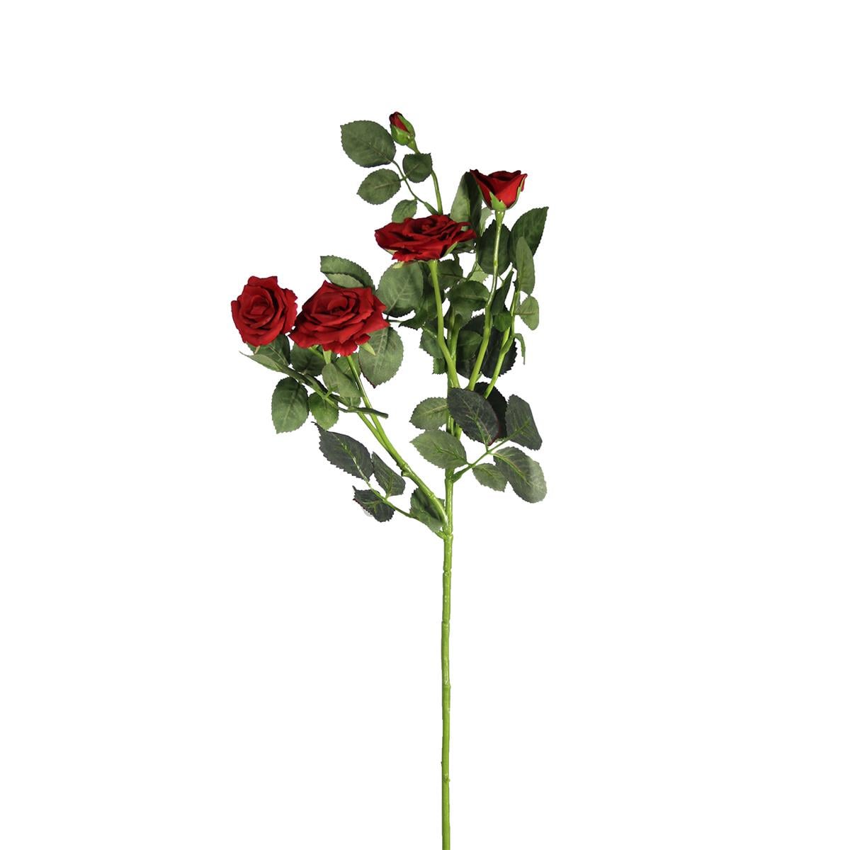 Yapay Mini Çardak Gül Dalı Kırmızı 74 cm