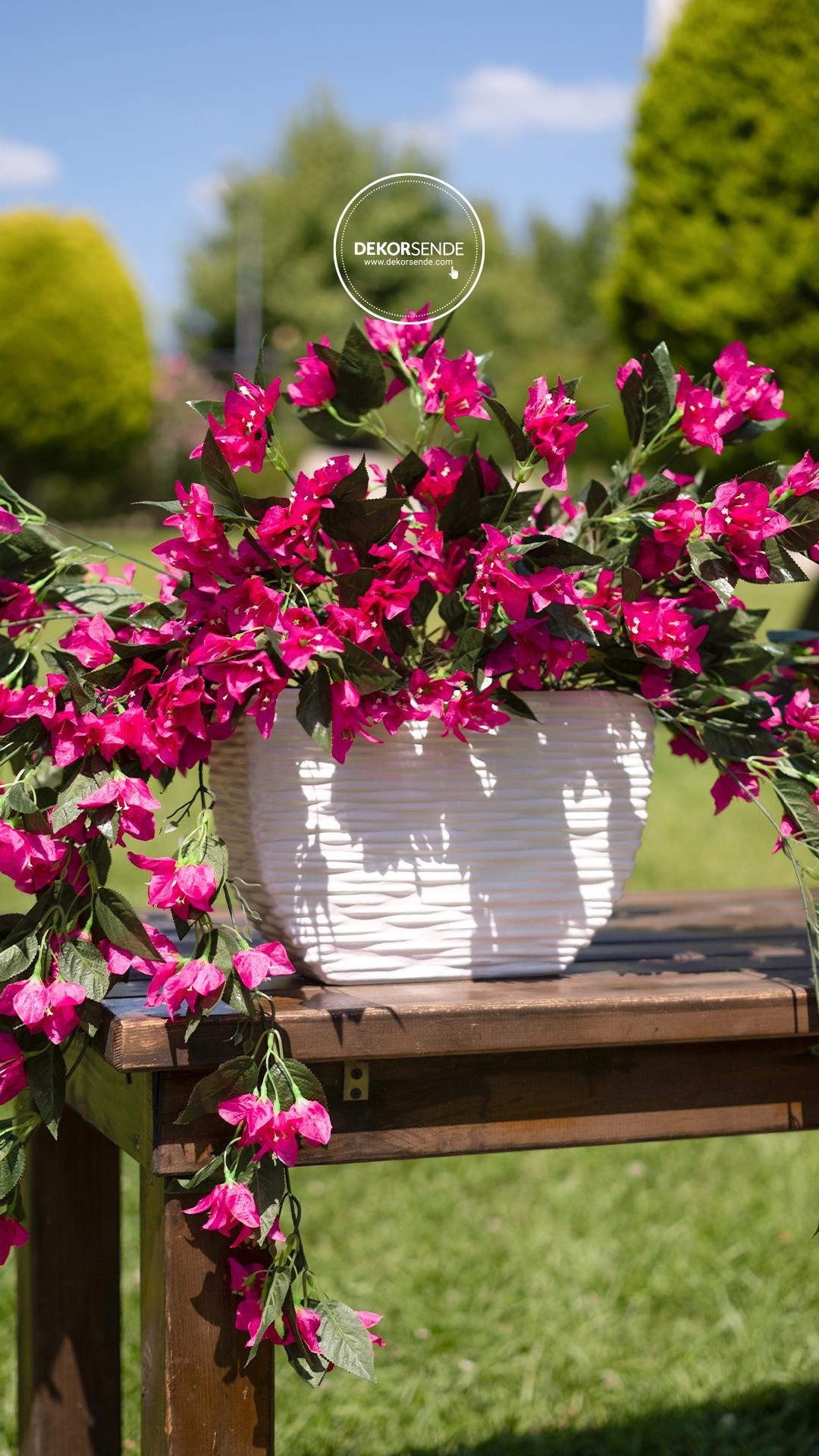 Yapay Pembe Begonvil Dal 118 cm