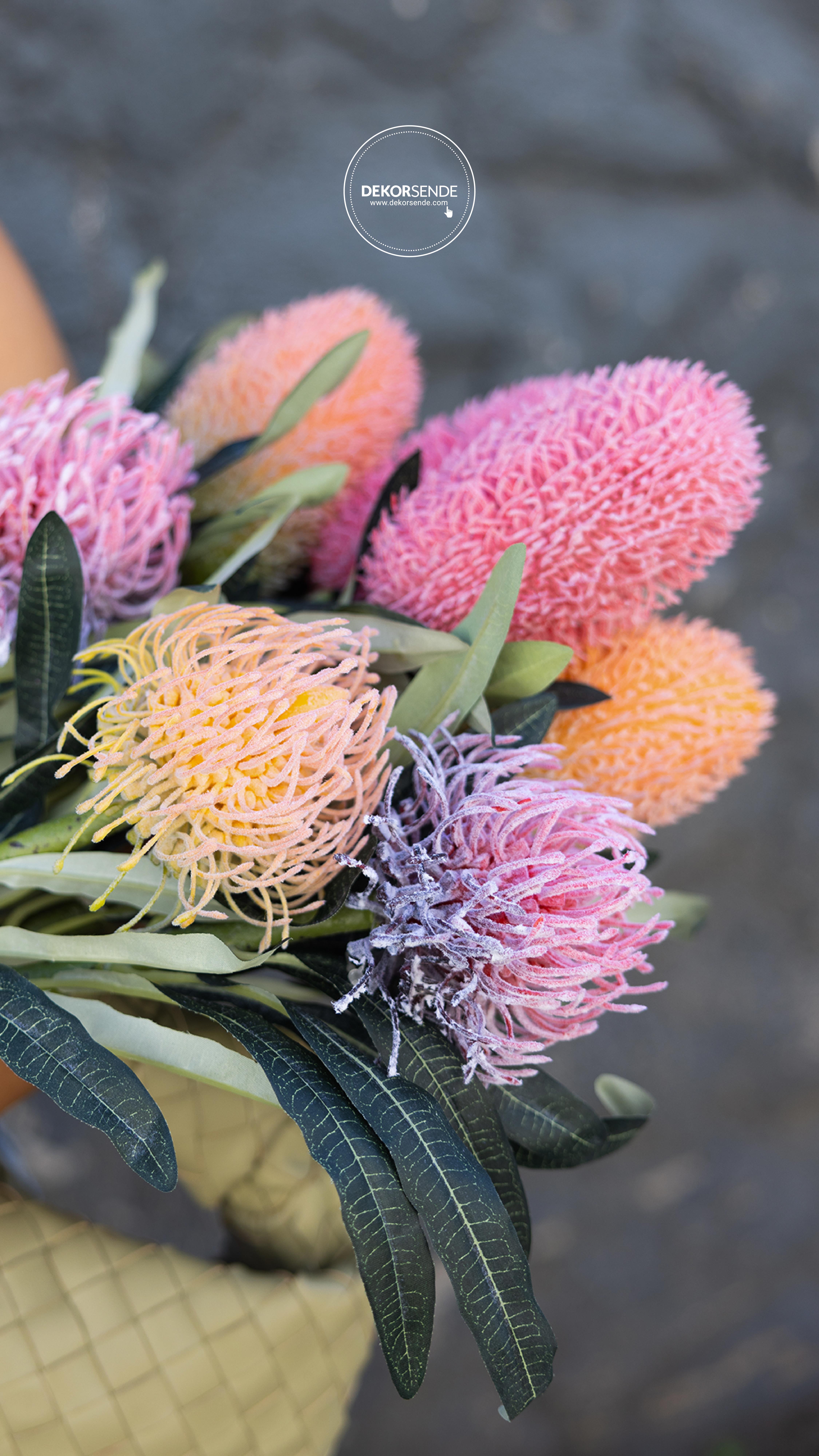 Yapay Tango Çiçeği Dalı Turuncu 67 cm