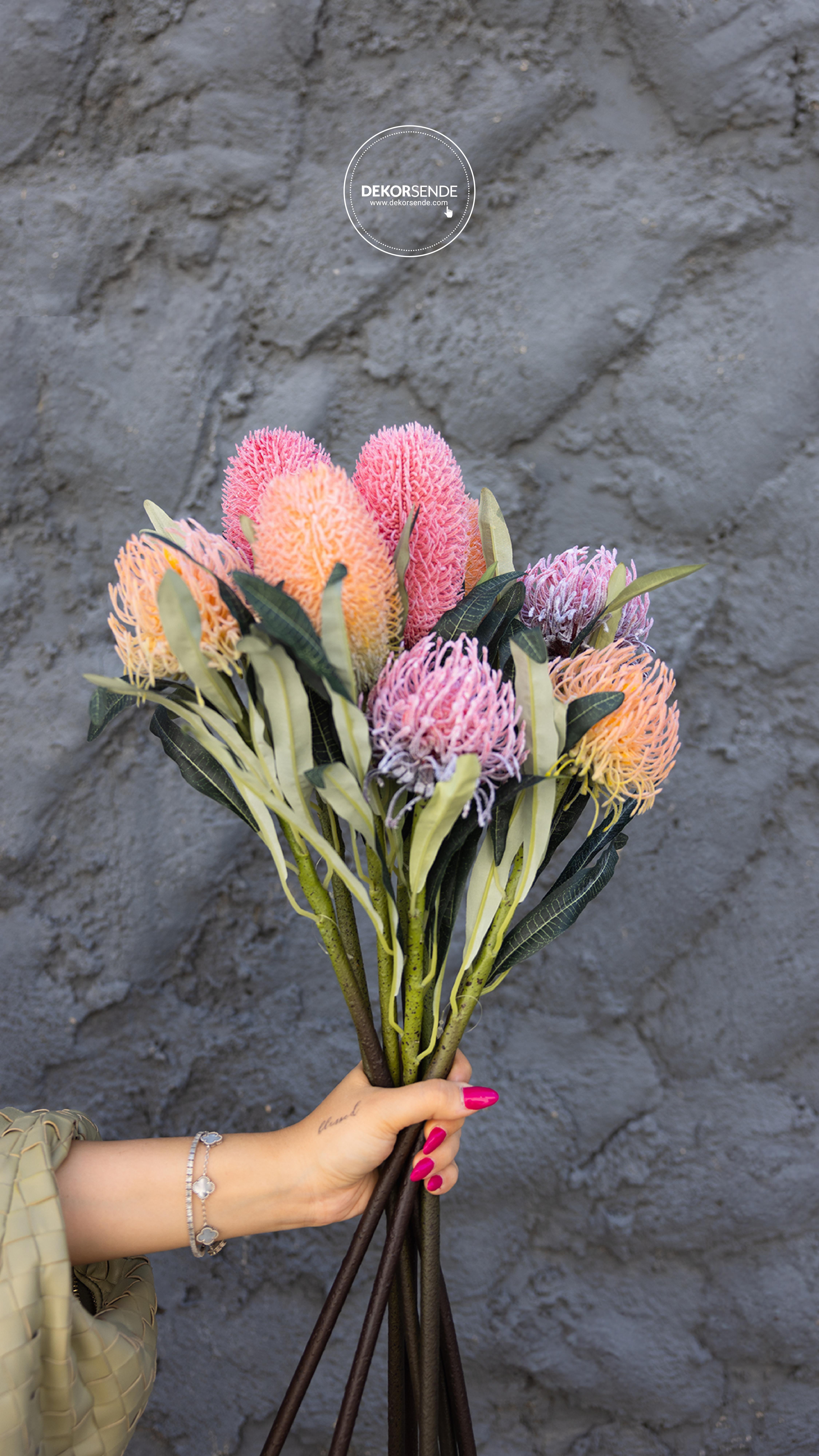 Yapay Tango Çiçeği Dalı Turuncu 67 cm