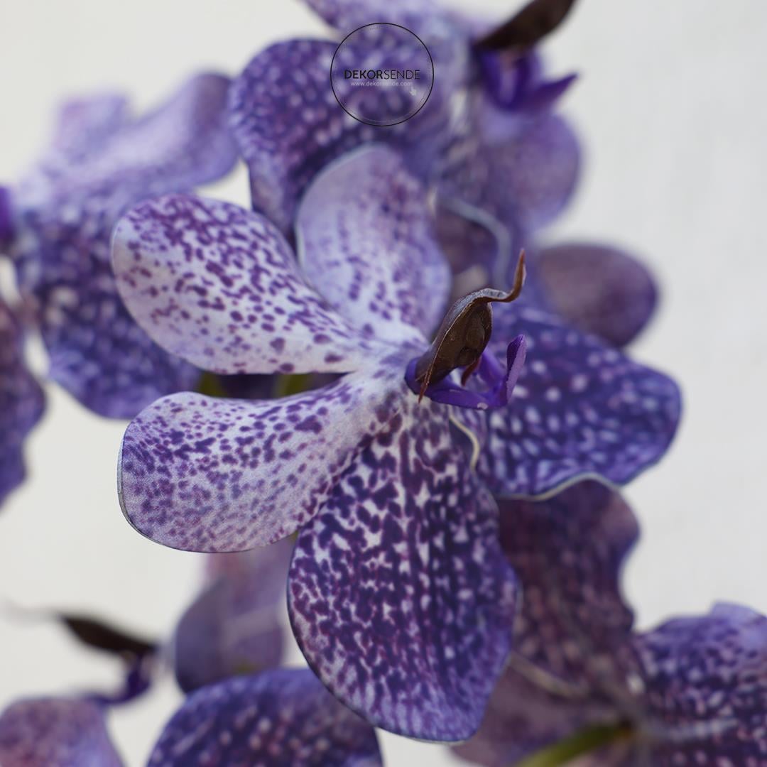 Yapay Vanda Orkide Dalı Mor 52 cm
