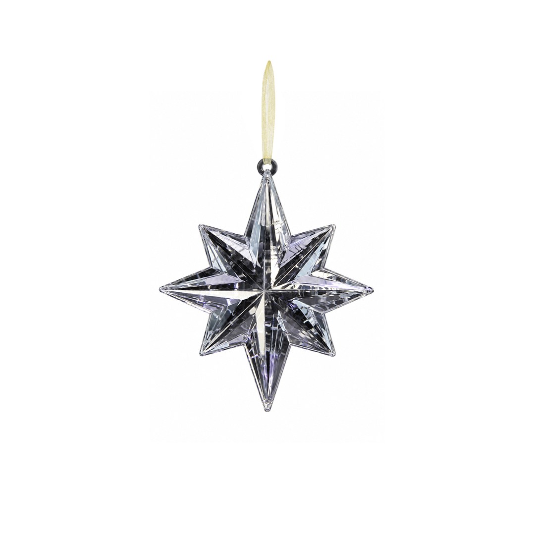 Yılbaşı Ağaç Süsü Yıldız Taş Kristal Gümüş 12 cm